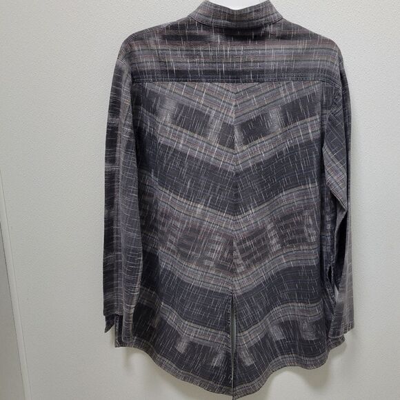 Yasuko Kurisaka Striped Cotton Button Jacket One Size Lagenlook - Picture 4 of 8